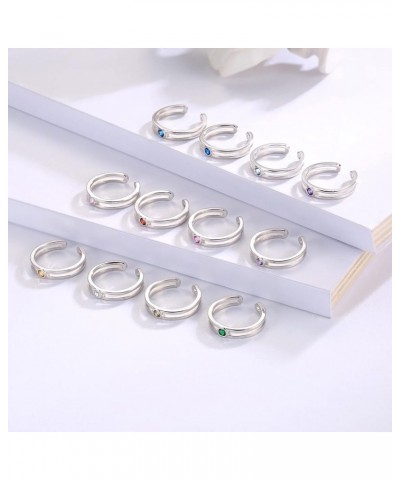 Sterling Silver Toe Rings for Women - Birthstone Toe Ring Adjustable Minimalist Jewelry for Summer Vacation Beach July $11.01...