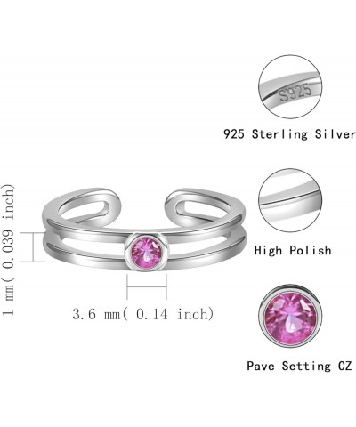 Sterling Silver Toe Rings for Women - Birthstone Toe Ring Adjustable Minimalist Jewelry for Summer Vacation Beach July $11.01...