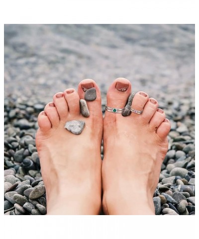 Sterling Silver Toe Rings for Women - Birthstone Toe Ring Adjustable Minimalist Jewelry for Summer Vacation Beach July $11.01...