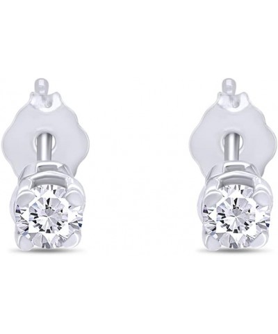 Round Natural Diamond Stud (IGI Certified 0.70 ct & up) Plus Quality Friction Back Earrings in 14k Solid Gold, 0.04 Ctw - 2.0...