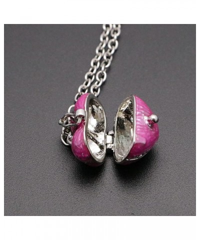 Small Heart Locket Necklace for Women Y2k Heart Shaped Box Pendant Necklace Pink $8.95 Necklaces