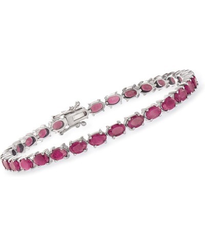 16.00 ct. t.w. Ruby Tennis Bracelet in Sterling Silver 7.0 Inches $128.00 Bracelets