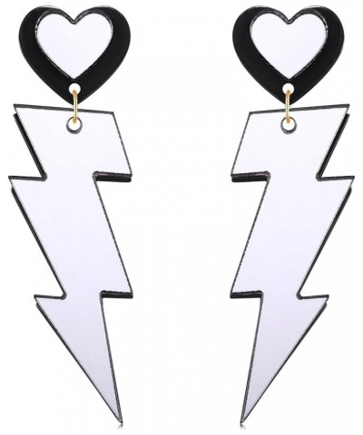 Lightning Bolt Earrings Colorful Mirror Surface Lightning Drop Dangle Earrings for Women Fashion 80s Neon Earrings Jewelry Mi...