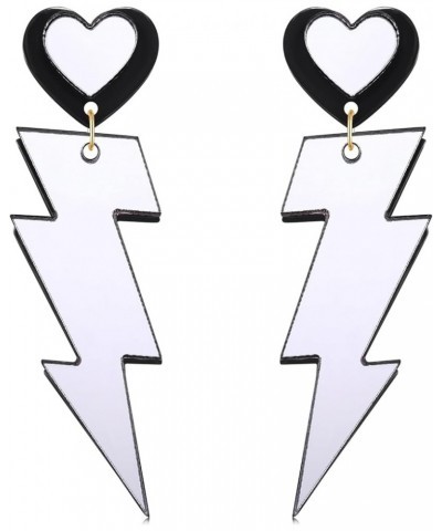 Lightning Bolt Earrings Colorful Mirror Surface Lightning Drop Dangle Earrings for Women Fashion 80s Neon Earrings Jewelry Mi...