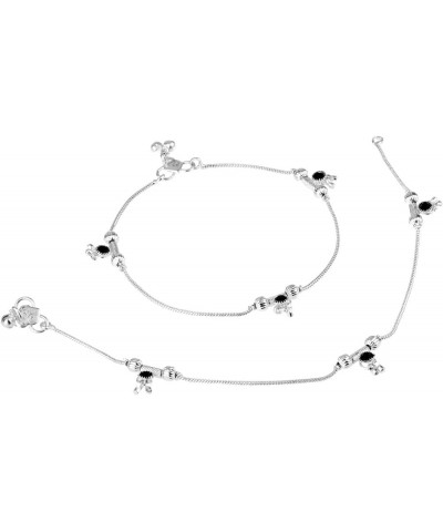 Indian Silver Tone Bell Charms Tassel Chain Anklet Set Bracelet PayPal Foot Jewelry Style 4 $9.25 Anklets