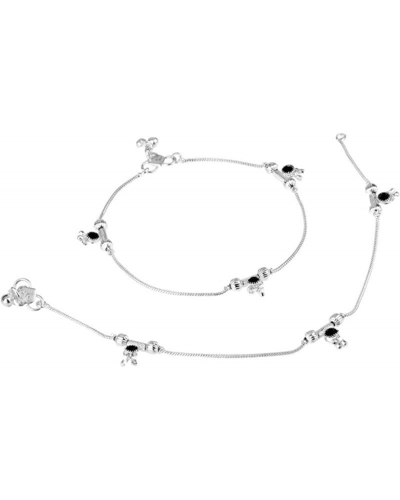 Indian Silver Tone Bell Charms Tassel Chain Anklet Set Bracelet PayPal Foot Jewelry Style 4 $9.25 Anklets