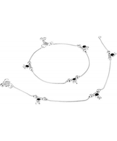 Indian Silver Tone Bell Charms Tassel Chain Anklet Set Bracelet PayPal Foot Jewelry Style 4 $9.25 Anklets