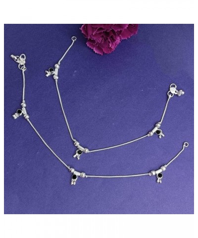 Indian Silver Tone Bell Charms Tassel Chain Anklet Set Bracelet PayPal Foot Jewelry Style 4 $9.25 Anklets