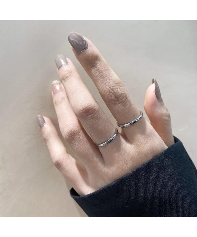 925 Sterling Silver Ring for Women Men Stacking Wedding Band Rings for Couples Simple Finger Stackable Statement Dome Plain T...