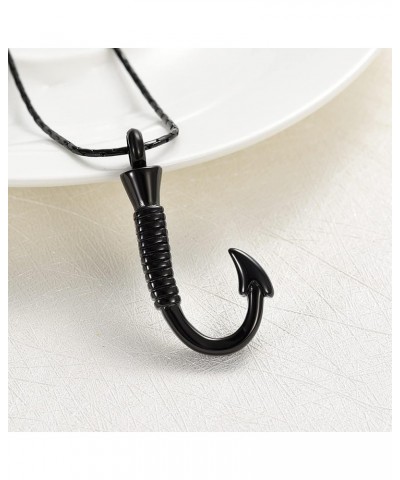 3 Pack Fish Hook Urn Necklace for Ashes Stainless Steel Memorial Pendant Cremation Jewelry Human Pet Funeral Keepsake for Wom...