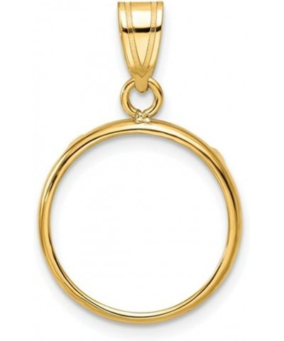 Gold Coin Bezel Pendant Mounting in 10K Yellow Gold - 13mm - 39.5mm Coin Size - Polished Prong Coin Bezel Coin 16mm $43.69 Pe...