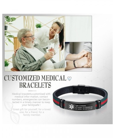 Personalized Medical Alert Bracelet for Women Men Custom Emergency Medical ID Bracelets with Free Engraving Stainless Steel J...