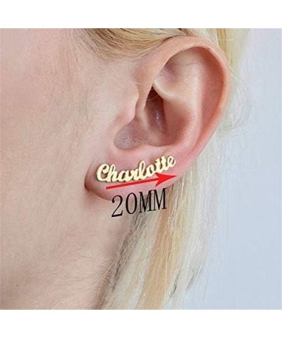 Pretty Personalized Name Earrings, Gold Plated Customized Stud Earrings for Womens Girls Anne $10.84 Earrings