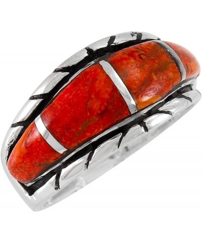 Turquoise Ring Sterling Silver 925 Genuine Gemstones Size 6 to 11 Coral $19.38 Rings