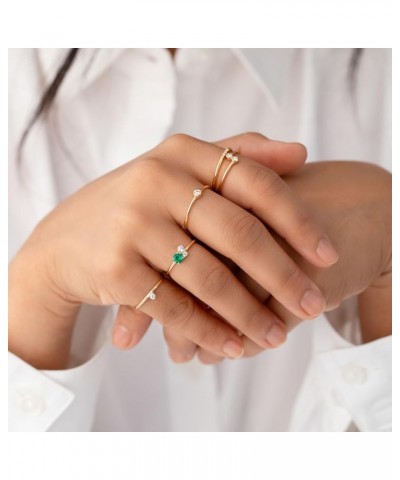 Lab Grown Diamond Minimalist Stackable Rings in 14K Yellow Gold Plated Sterling Silver, Sizes 5 to 9 Cluster $38.99 Rings