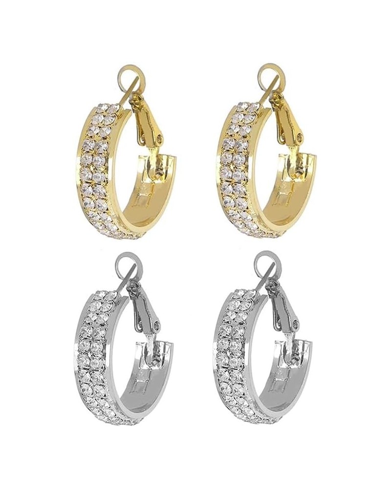 2Pairs Lymphatic Activity Hoop Earrings for Women Lymphatic Drainage Cubic Zirconia Hoop Earrings Lymphvity Therapy Earrings ...