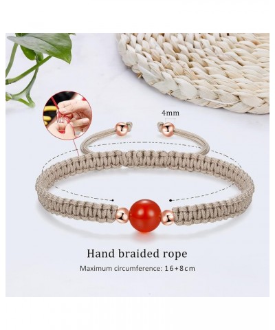 Natural Agate Bracelet for Women, 8MM Agate Bead Healing Stone Bracelet, Friendship Couple Birthday Gift R-khaki $9.17 Bracelets