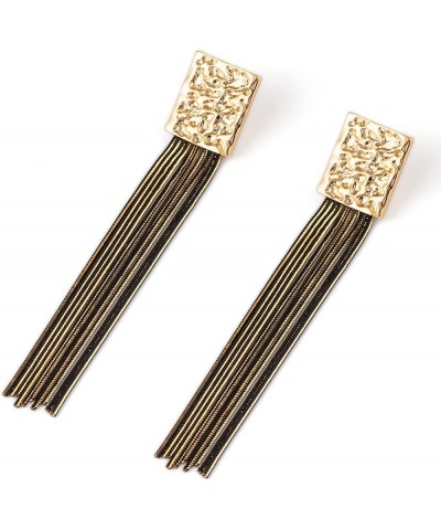 Long Chain Tassel Earrings Elegant - Sleek Chain Fringe Dangle Earrings for Party, Wedding or Event BLACK $8.09 Earrings