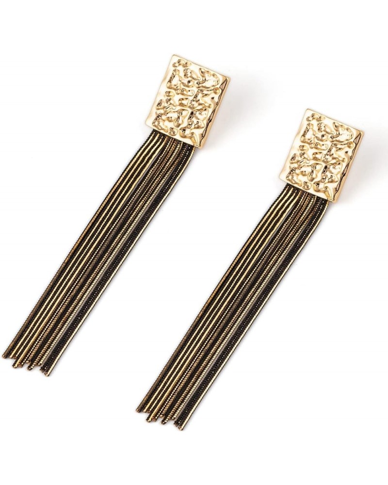 Long Chain Tassel Earrings Elegant - Sleek Chain Fringe Dangle Earrings for Party, Wedding or Event BLACK $8.09 Earrings