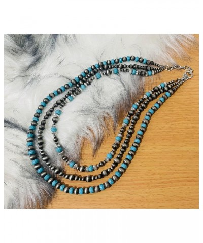 Multi-strand Navajo Pearl & Turquoise Necklace Jewelry (18"20"22" with extension of 2") – Western Jewelry Cowgirl, Vintage Be...