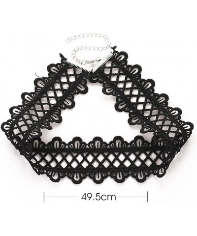 Boho Punk Vintage Black Lace Shiny Alloy Sexy Choker Necklace for Women Chunky Short Necklace Black Chain Necklace Jewelry fo...