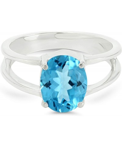 Natural Emerlad Swiss Blue Topaz Garnet Peridot Amethyst Ring 925 Sterling Silver Solitaire Ring Swiss Blue Topaz $18.80 Rings