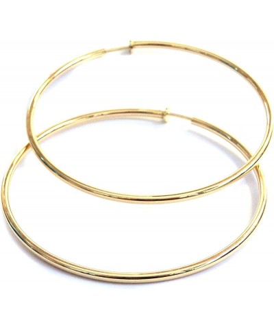 Clip-on Earrings Silver or Gold Plated Hoop Earrings Tube Large 3.5 inch Hypo-allergenic Gold $10.91 Earrings