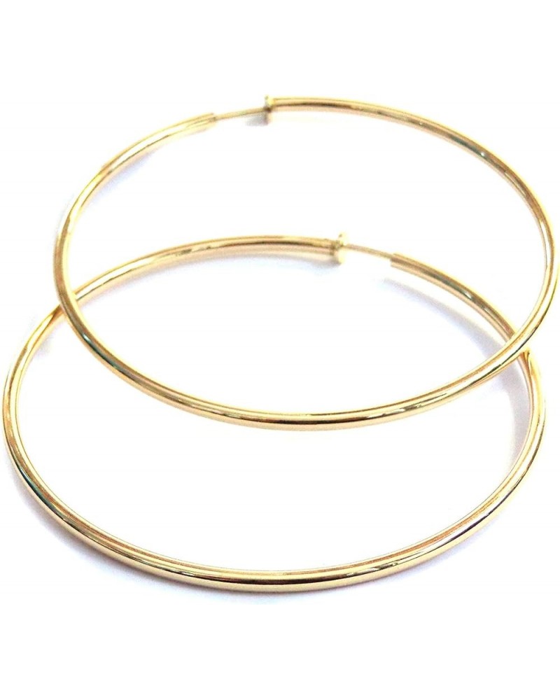 Clip-on Earrings Silver or Gold Plated Hoop Earrings Tube Large 3.5 inch Hypo-allergenic Gold $10.91 Earrings