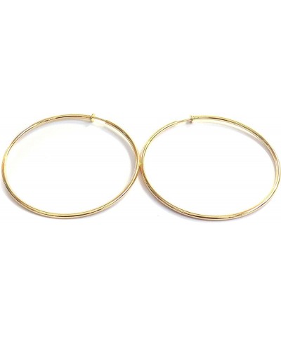 Clip-on Earrings Silver or Gold Plated Hoop Earrings Tube Large 3.5 inch Hypo-allergenic Gold $10.91 Earrings