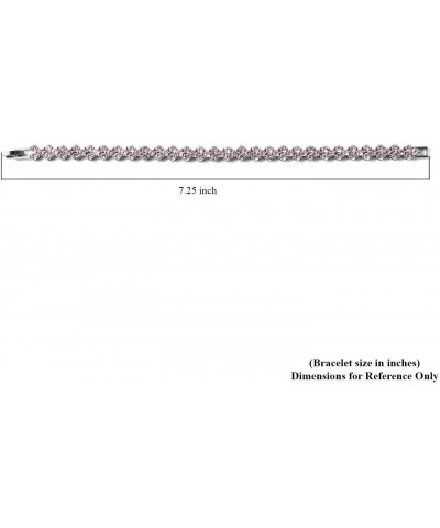 Shop LC Pink Cubic Zirconia Simulated Diamond Tennis Bracelets for Women Jewelry Wedding Gifts for Women Ct 9.6 Stone 7.25" B...