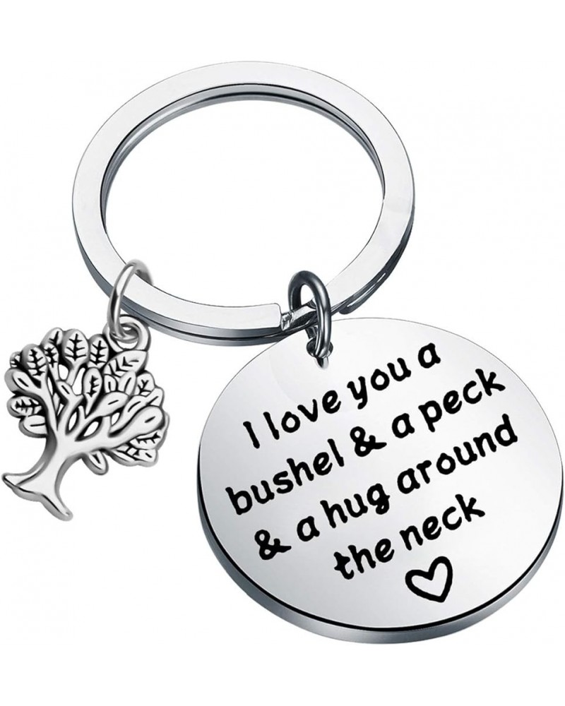 I Love You a Bushel and a Peck Keychain Mom Grandma Gifts Memorial Jewelry Remembrance Sympathy Gift Silver $9.71 Pendants