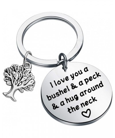 I Love You a Bushel and a Peck Keychain Mom Grandma Gifts Memorial Jewelry Remembrance Sympathy Gift Silver $9.71 Pendants