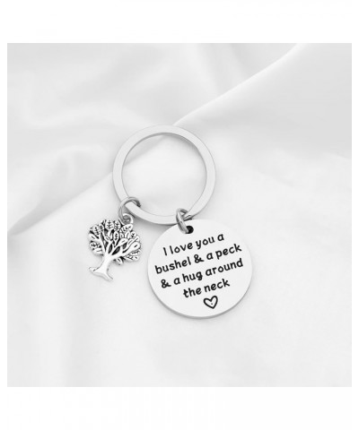 I Love You a Bushel and a Peck Keychain Mom Grandma Gifts Memorial Jewelry Remembrance Sympathy Gift Silver $9.71 Pendants