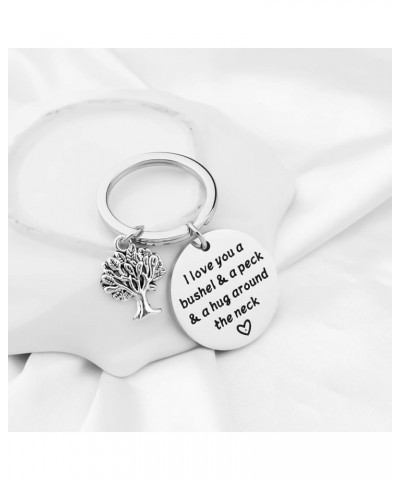 I Love You a Bushel and a Peck Keychain Mom Grandma Gifts Memorial Jewelry Remembrance Sympathy Gift Silver $9.71 Pendants