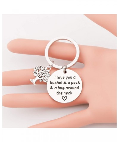 I Love You a Bushel and a Peck Keychain Mom Grandma Gifts Memorial Jewelry Remembrance Sympathy Gift Silver $9.71 Pendants