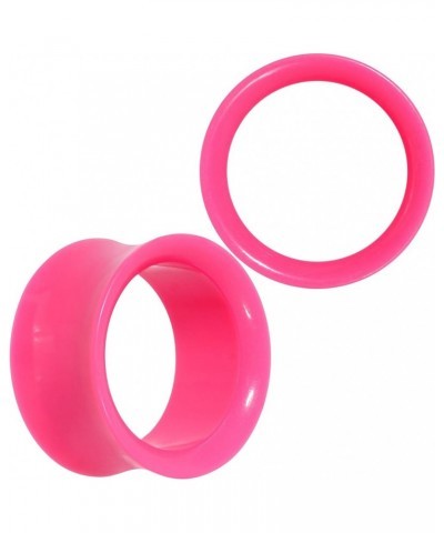 Womens 2Pc Pink UV Acrylic Saddle Plugs Double Flare Plug Tunnel Ear Plug Gauges 22mm (7/8") $10.99 Body Jewelry