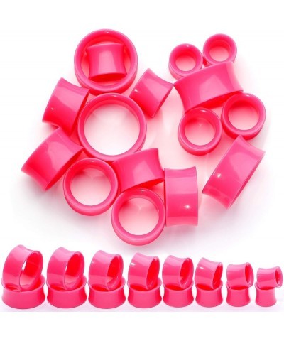 Womens 2Pc Pink UV Acrylic Saddle Plugs Double Flare Plug Tunnel Ear Plug Gauges 22mm (7/8") $10.99 Body Jewelry