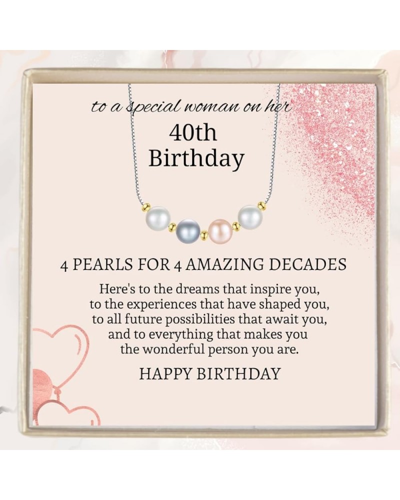 IPINK-Birthday Gifts Women Pearl Necklace, Gift for 30 40 50 60 70 80 Year Old Woman Birthday, Womens Birthday Gifts Ideas, B...