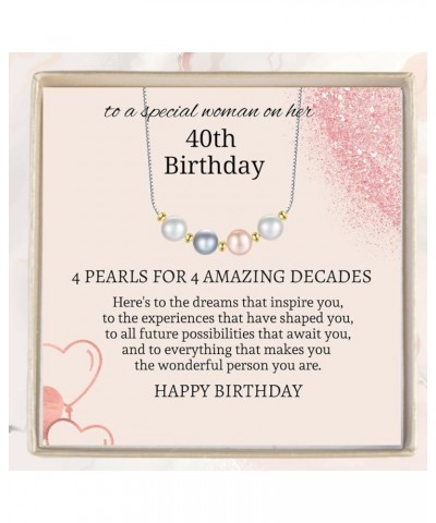 IPINK-Birthday Gifts Women Pearl Necklace, Gift for 30 40 50 60 70 80 Year Old Woman Birthday, Womens Birthday Gifts Ideas, B...