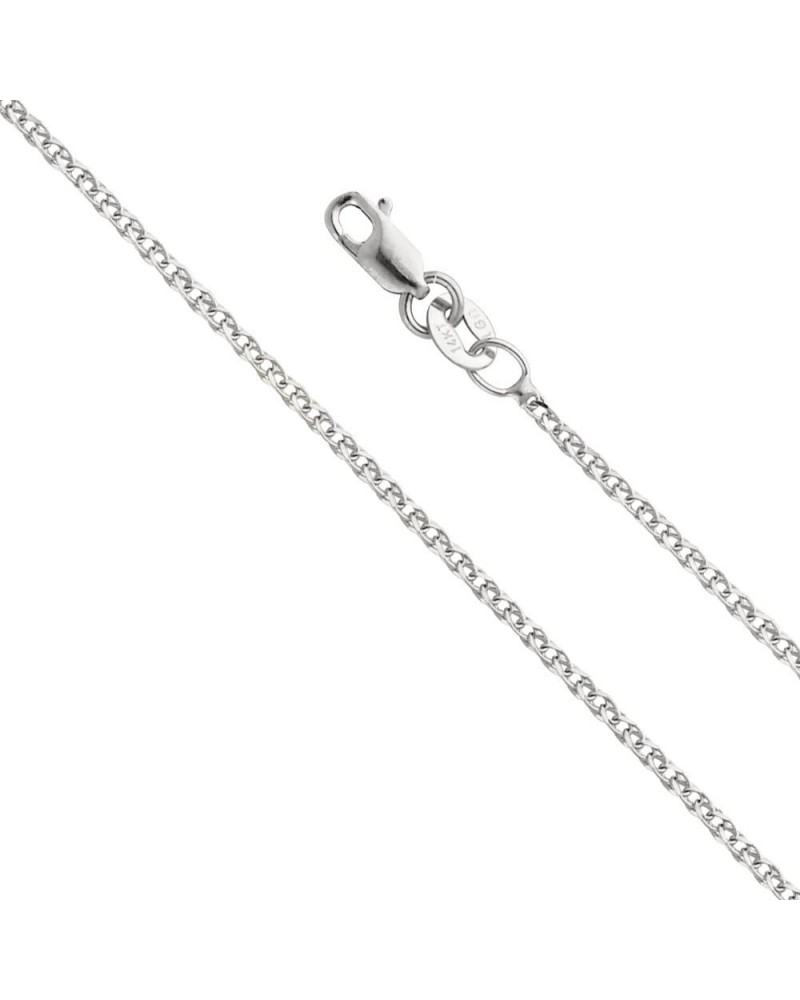 14k REAL Yellow OR White Gold Solid 1.2mm Flat Open Wheat Chain Necklace with Lobster Claw Clasp White Gold 22 Inches $49.40 ...