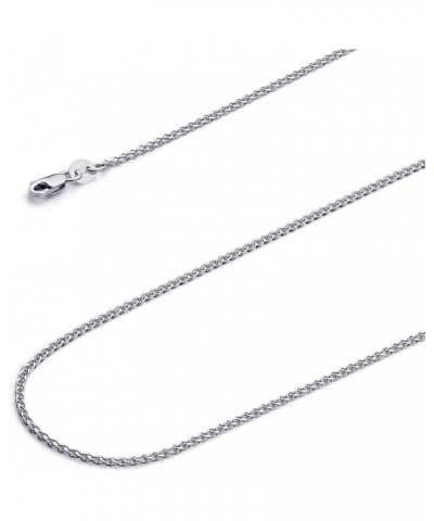 14k REAL Yellow OR White Gold Solid 1.2mm Flat Open Wheat Chain Necklace with Lobster Claw Clasp White Gold 22 Inches $49.40 ...