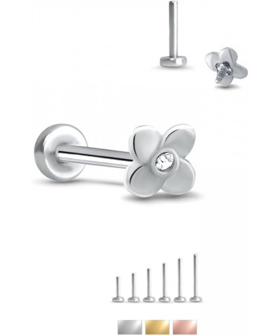 316L Surgical Steel Labret Monroe Nose Stud Flower Design Choose Your Size 18G 16G Rose-Tone-18G-5/16" Post $13.49 Body Jewelry