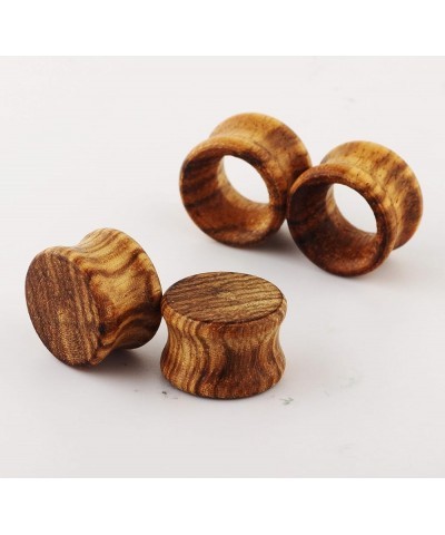 Pair Vintage Brown Natural Wood Double Flared Ear Tunnels Expander Plugs Stretcher 8mm-0g $6.88 Body Jewelry