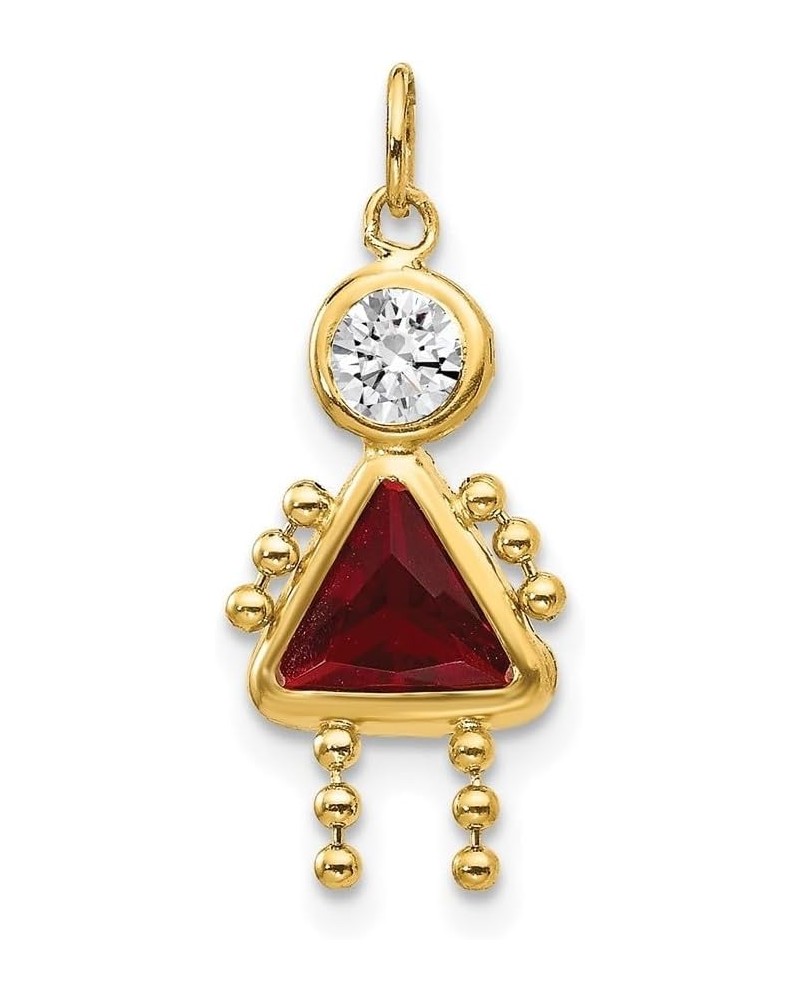 10k Yellow Gold Birthstone Charm Pendant (L- 20 mm, W- 10 mm) Fine Jewelry For Women January Birthstone $41.65 Pendants