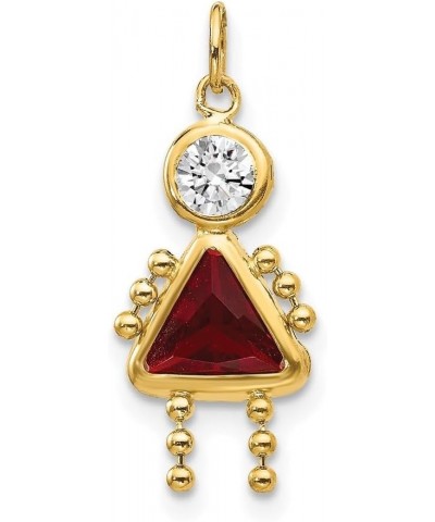 10k Yellow Gold Birthstone Charm Pendant (L- 20 mm, W- 10 mm) Fine Jewelry For Women January Birthstone $41.65 Pendants