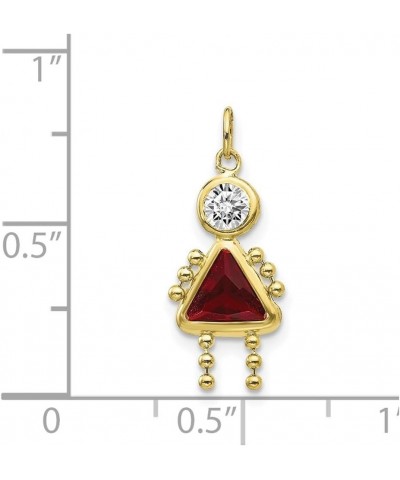 10k Yellow Gold Birthstone Charm Pendant (L- 20 mm, W- 10 mm) Fine Jewelry For Women January Birthstone $41.65 Pendants