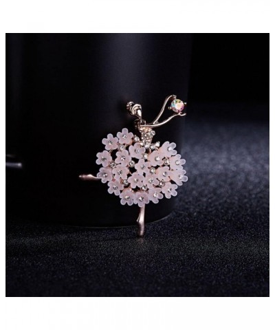 Ballet Dancer Brooches, Rhinestone Crystal Flowers Dancing Ballerina Brooches Lapel Pin Fairy Brooches Jewelry for Birthday P...