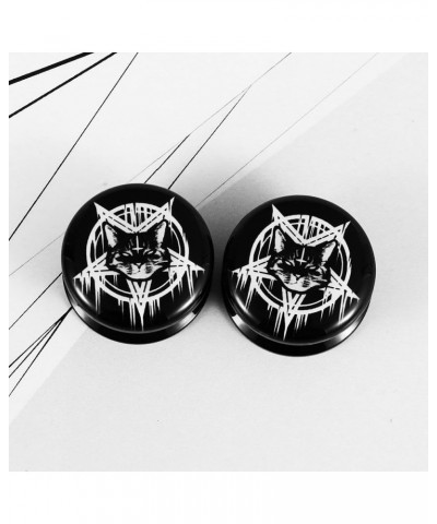 Ear Plugs Gauges Cat Cross 2g-1" Acrylic Internally Threaded Ear Expander for Women Men Body Piercing Jewelry Gauge:9/16"(14m...