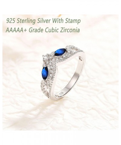 Vintage Crown Wedding Band for Women Marquise Blue Created Sapphire CZ 925 Sterling Silver $16.11 Bracelets