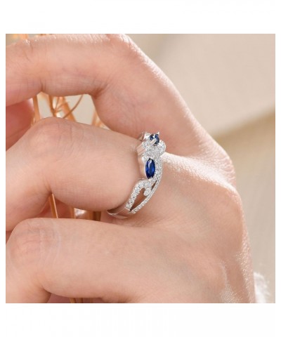 Vintage Crown Wedding Band for Women Marquise Blue Created Sapphire CZ 925 Sterling Silver $16.11 Bracelets